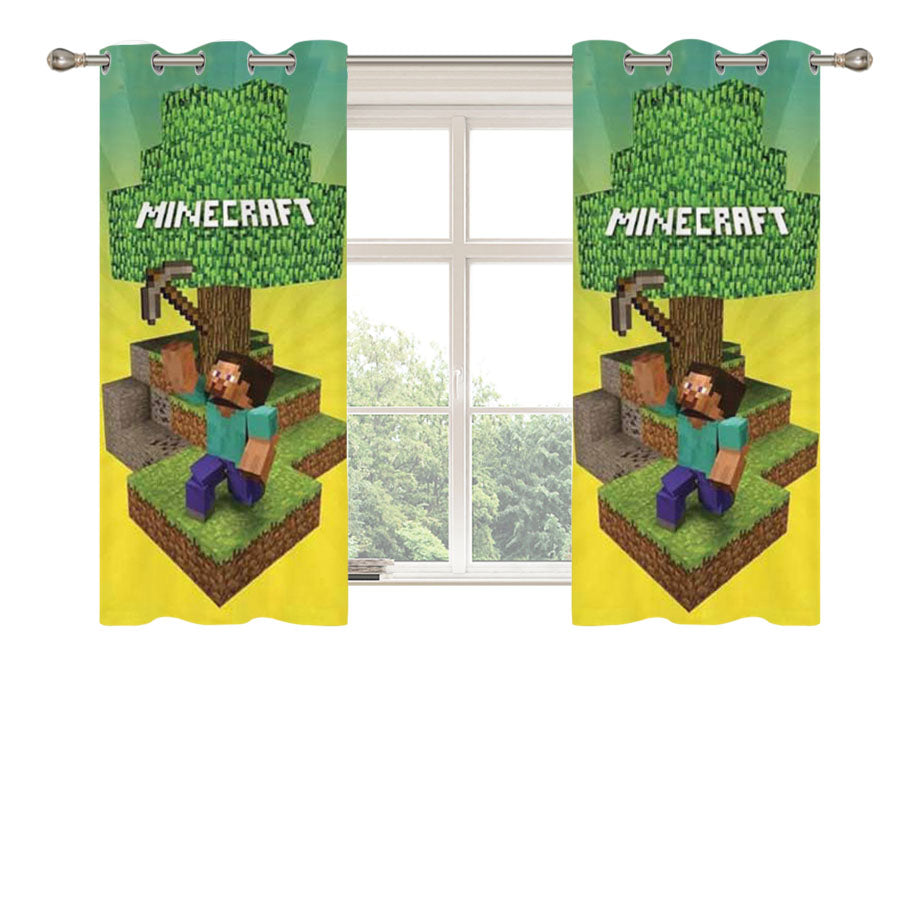 Minecraft Tree Peach Skin Window Curtains