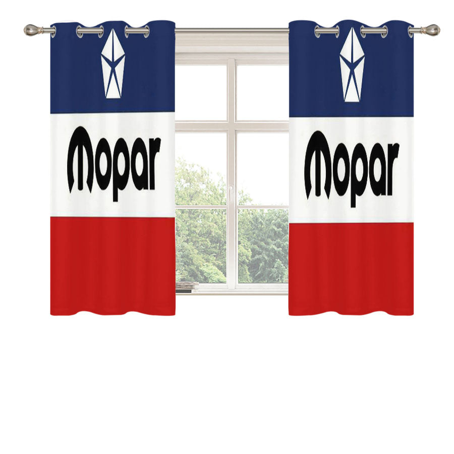 Mopar Flag Logo Peach Skin Window Curtains