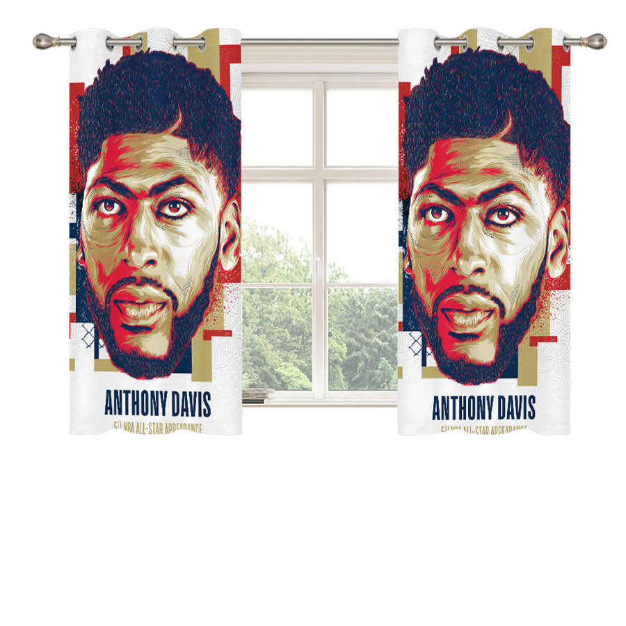 Nba All Star Anthony Davis Peach Skin Window Curtains