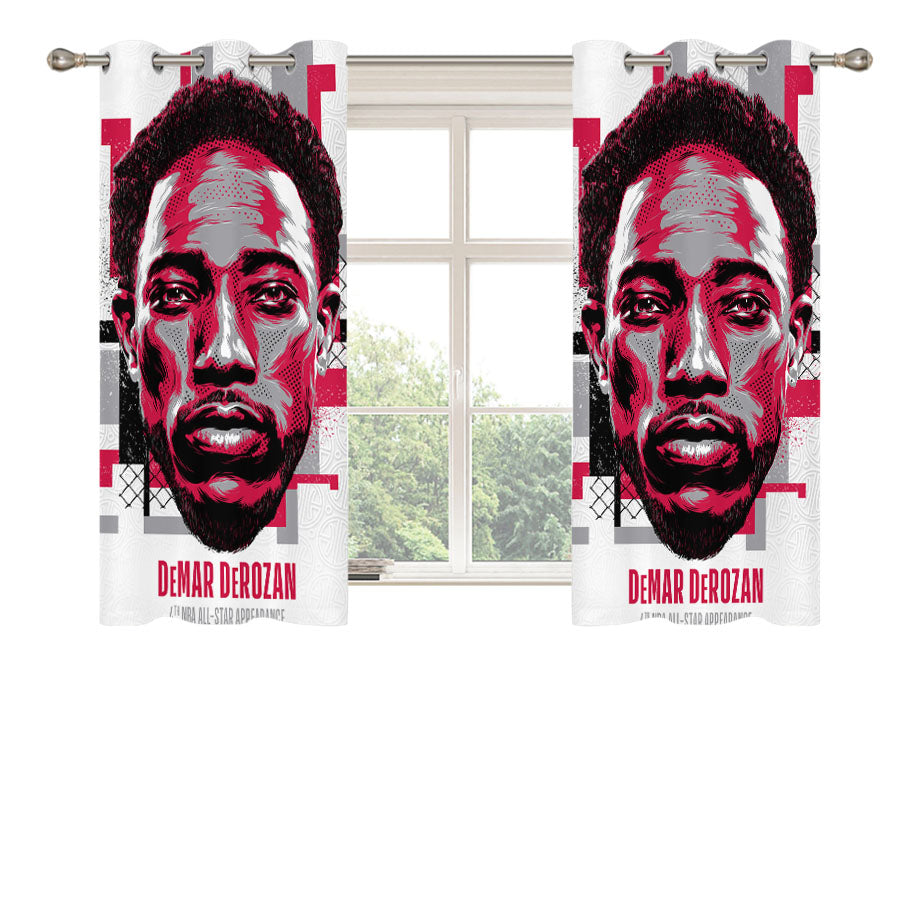 Nba All Star Demar Derozan Peach Skin Window Curtains