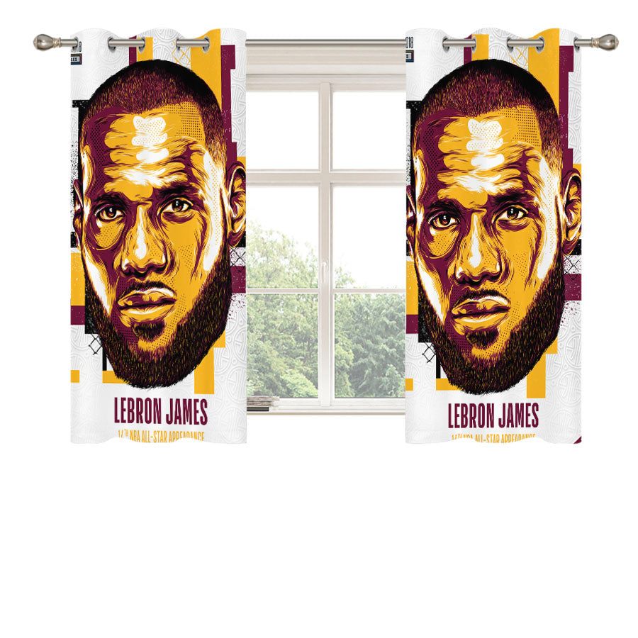 Nba All Star Lebron James Peach Skin Window Curtains