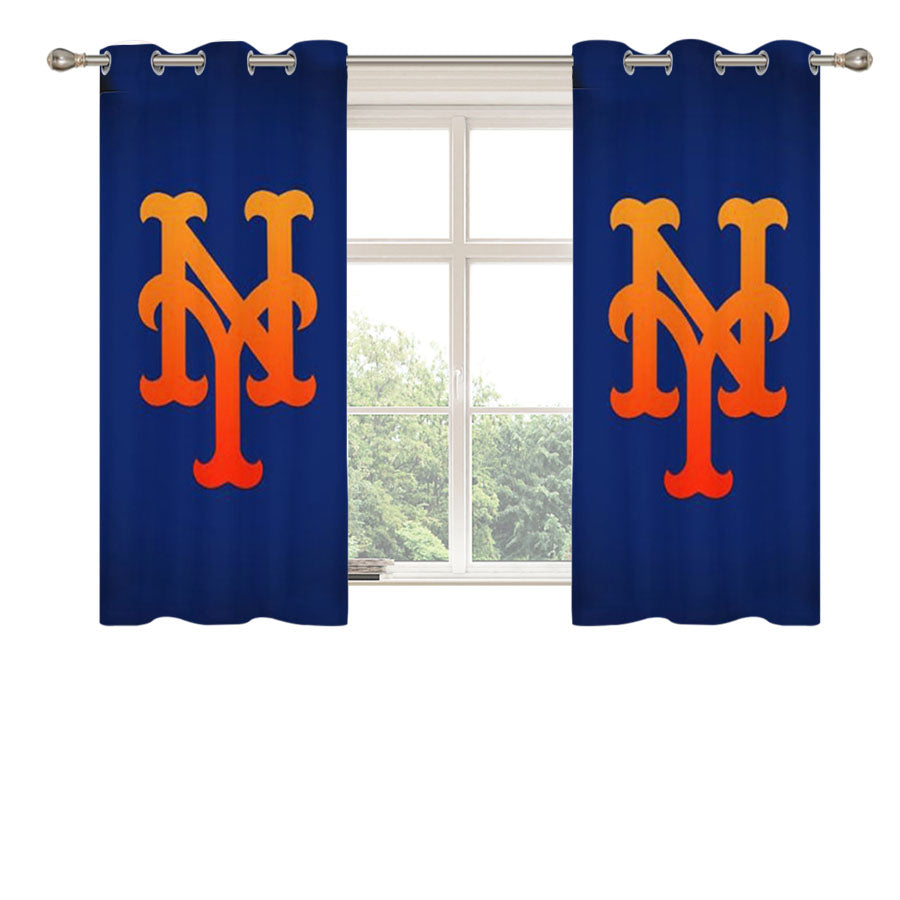 New York Mets Art Peach Skin Window Curtains