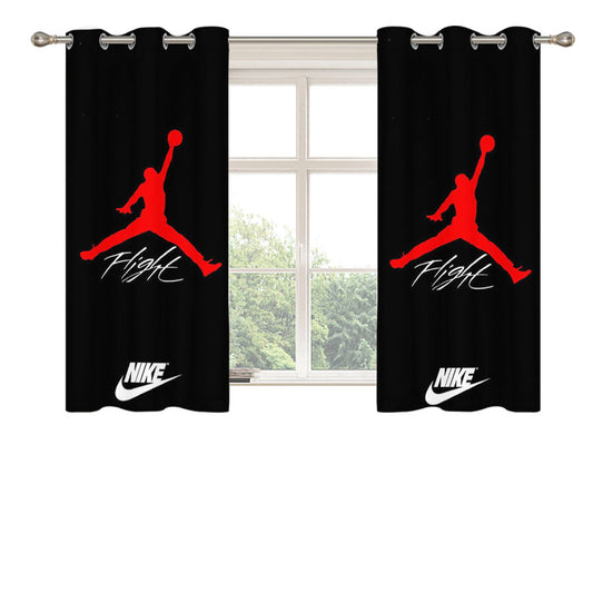 Nike Air Jordan Logo Peach Skin Window Curtains