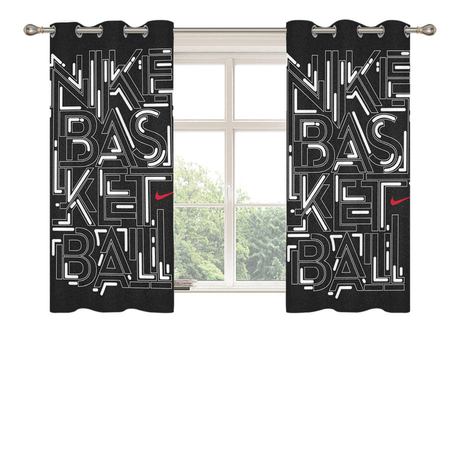 Nike Basket Ball Peach Skin Window Curtains