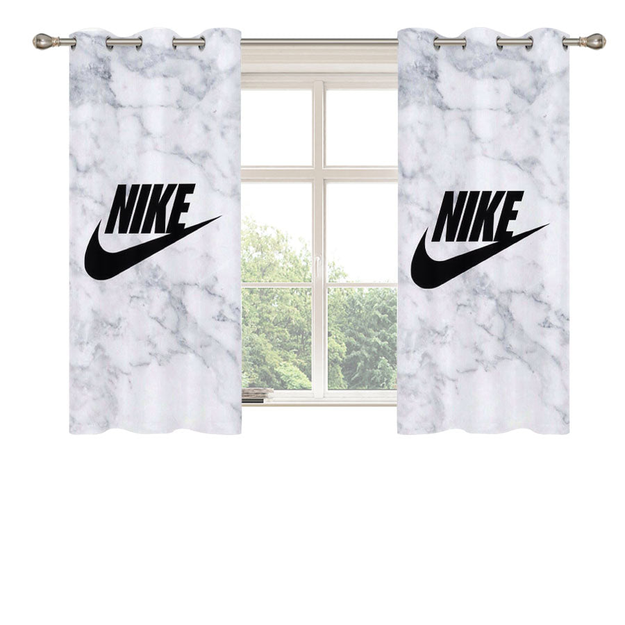 Nike Marble Word Peach Skin Window Curtains