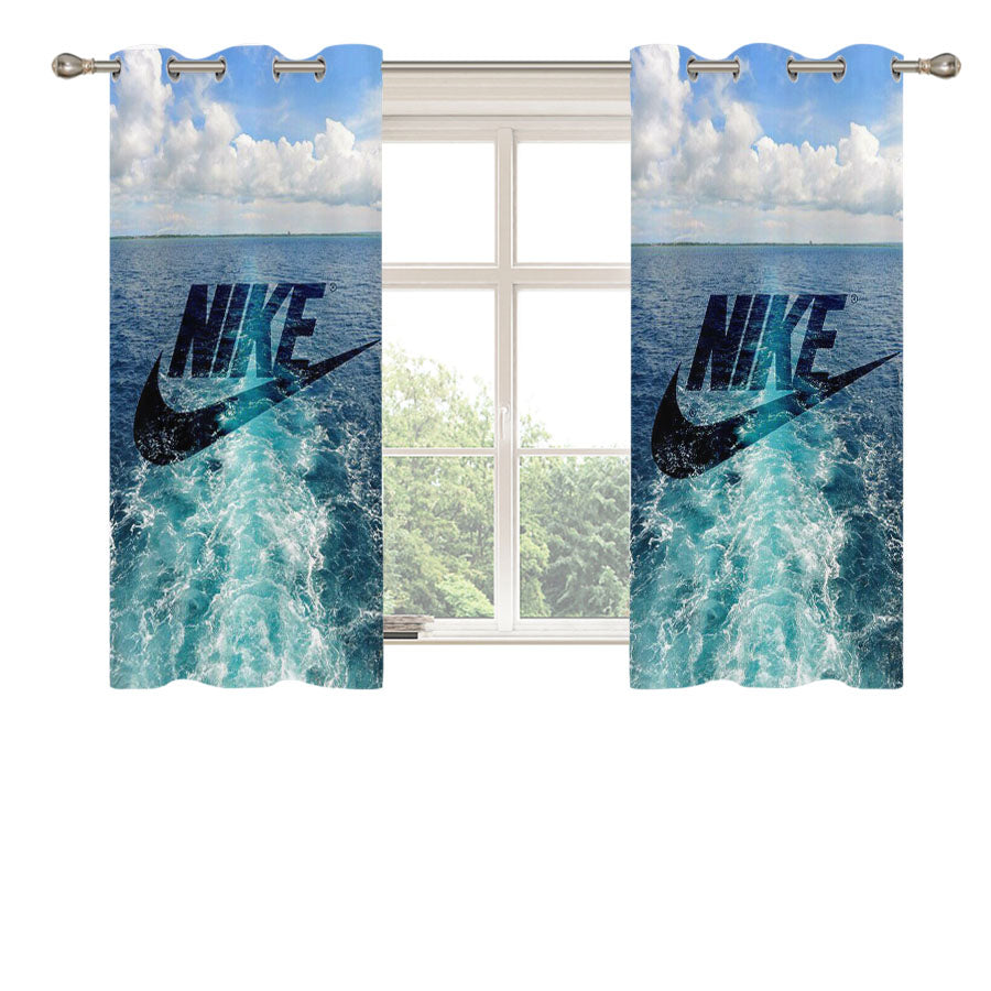 Nike Sea Photos Peach Skin Window Curtains