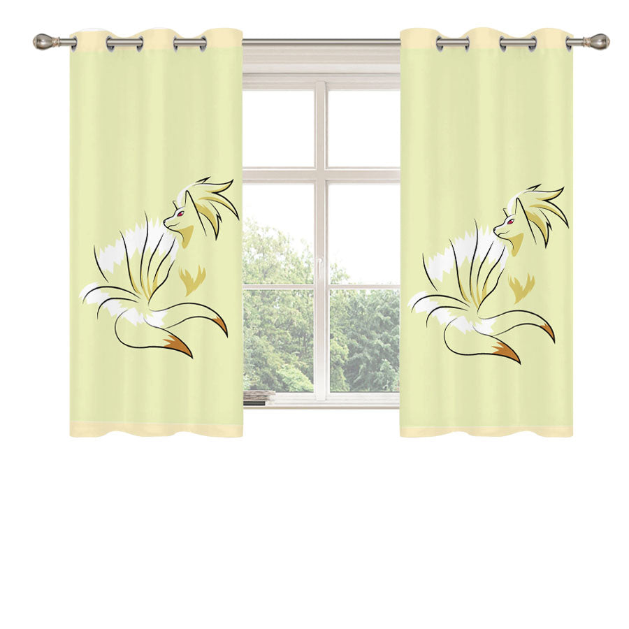 Ninetales Pokemon Peach Skin Window Curtains