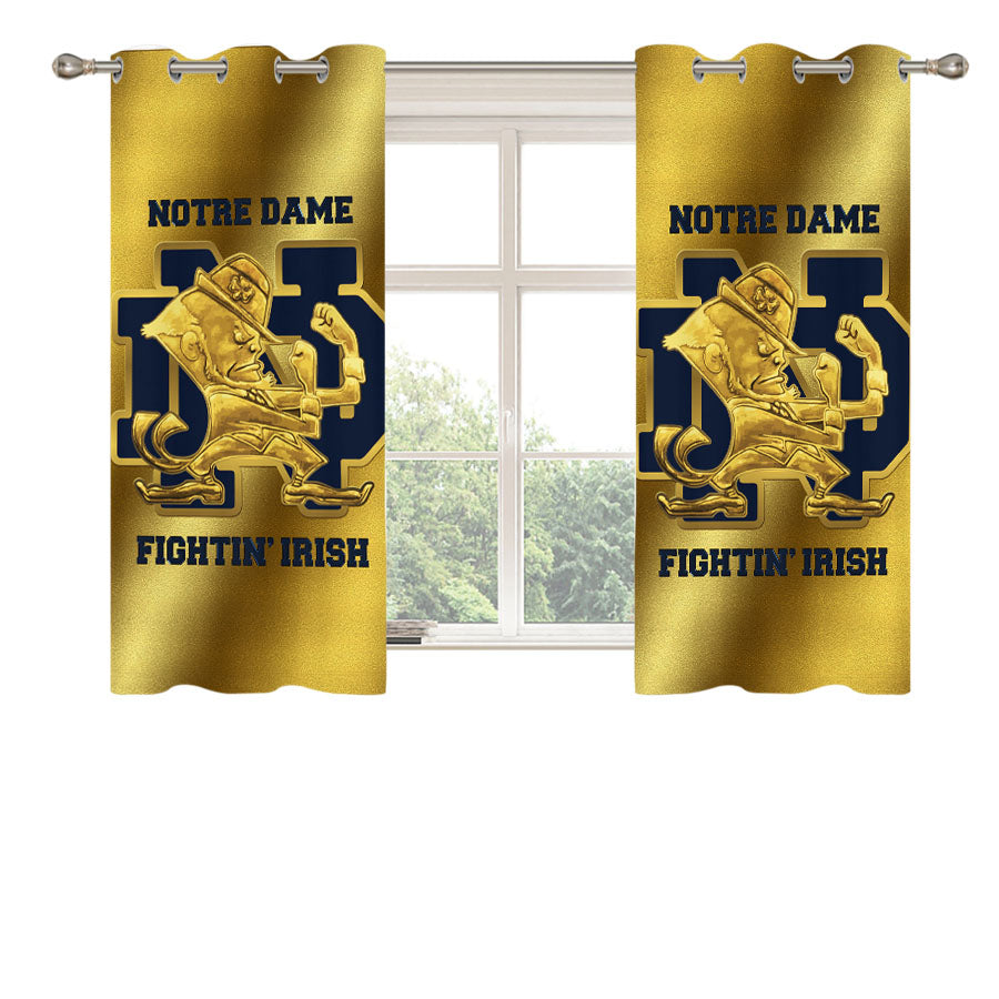 Notre Dame Fighting Irish Gold Peach Skin Window Curtains