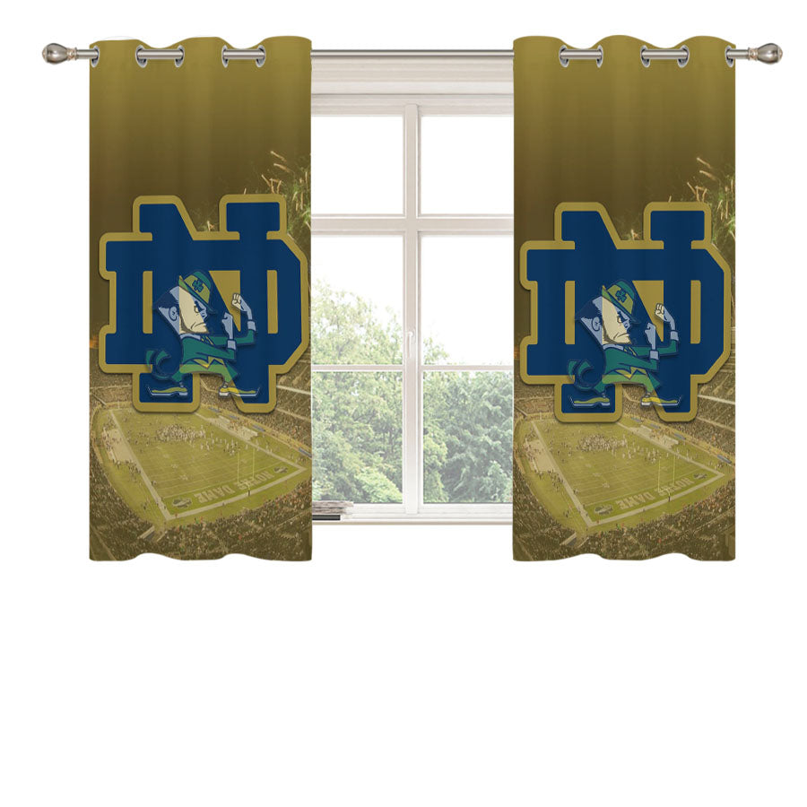 Notre Dame Logo Stadium Peach Skin Window Curtains
