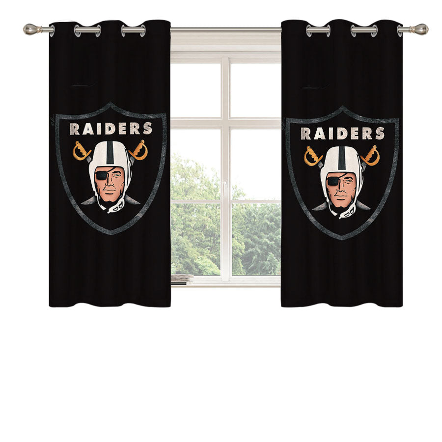 Oakland Raiders 2 Peach Skin Window Curtains