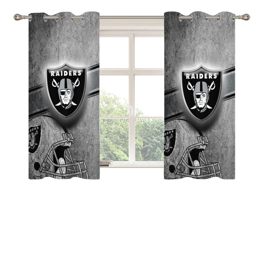 Oakland Raiders Logo Peach Skin Window Curtains