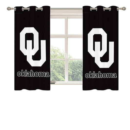 Oklahoma Sooners Black Logo Peach Skin Window Curtains