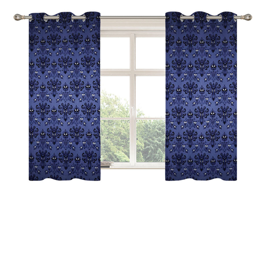 Pattern Wall Haunted Mansion Peach Skin Window Curtains