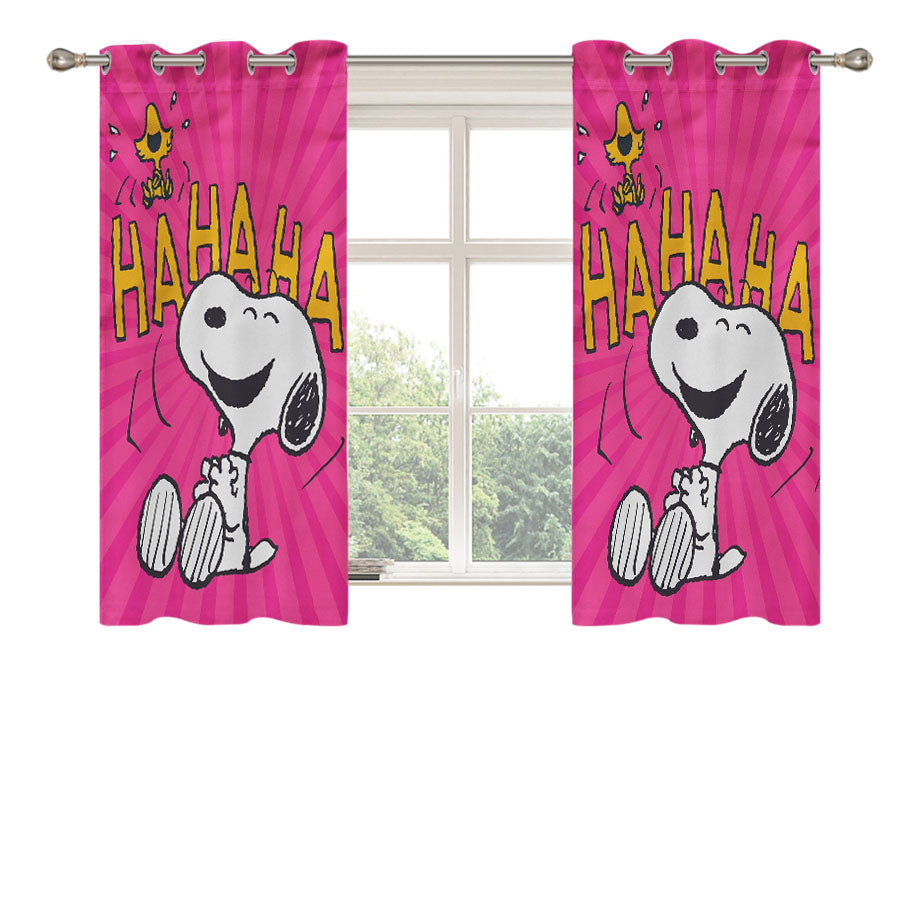 Peanuts Smile Giggle Laugh Peach Skin Window Curtains