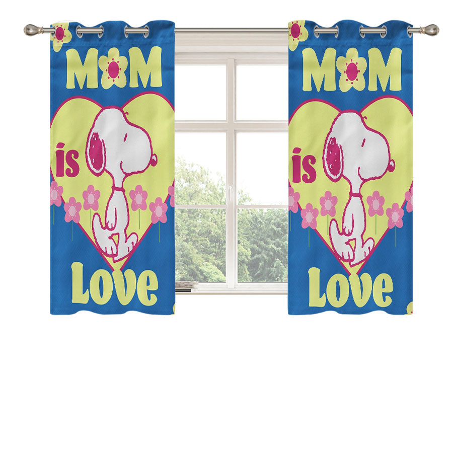 Peanuts Snoopy Mom Love Peach Skin Window Curtains