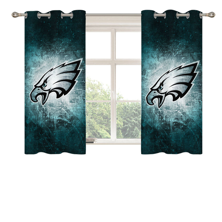 Philadelphia Eagles Grunge Texture Wallpaper Peach Skin Window Curtains