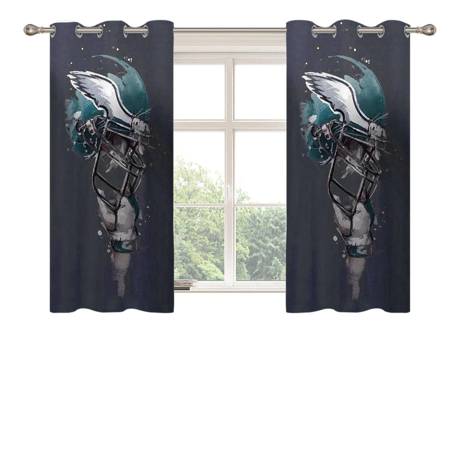 Philadelphia Eagles Helmets Peach Skin Window Curtains