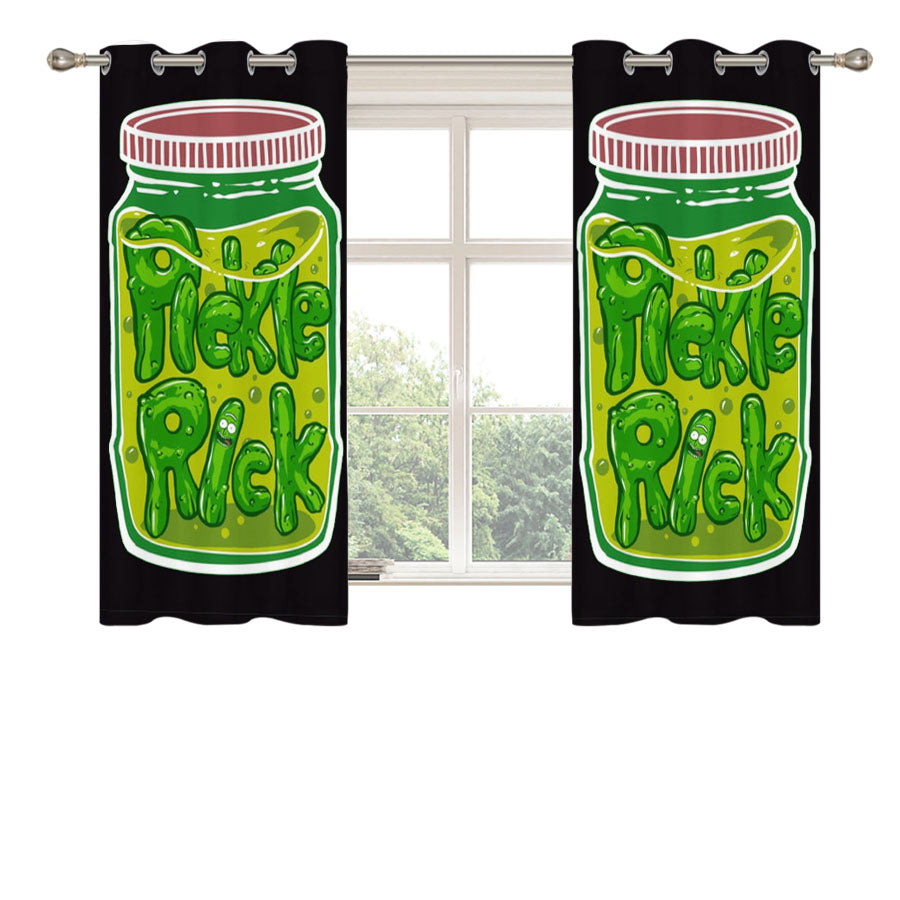 Pickle Rick Peach Skin Window Curtains