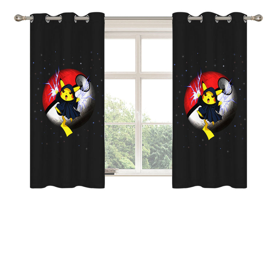 Pikachu Star Wars Heroes Peach Skin Window Curtains
