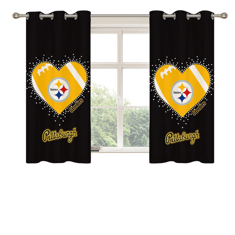 Pittsburgh Steelers Hearth Peach Skin Window Curtains