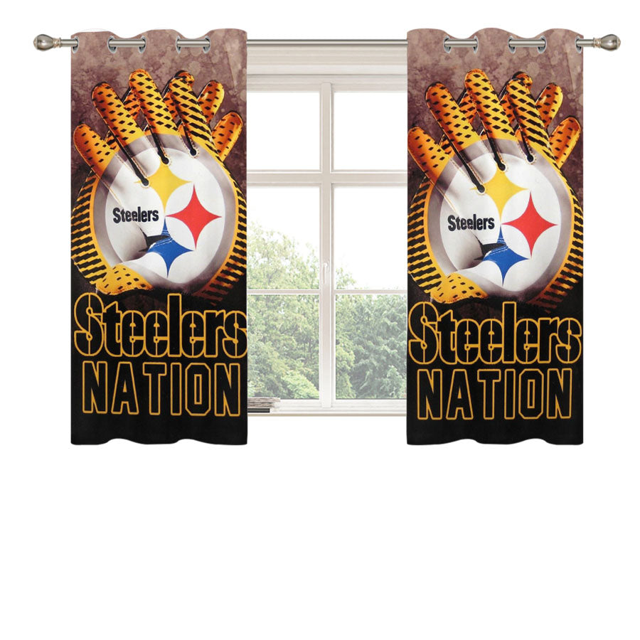 Pittsburgh Steelers Nfl Peach Skin Window Curtains