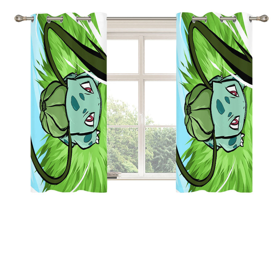 Pokemon Bulbasaur Attack Peach Skin Window Curtains