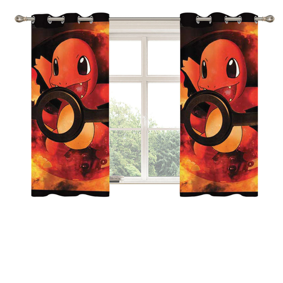 Pokemon Charmander Ball Peach Skin Window Curtains