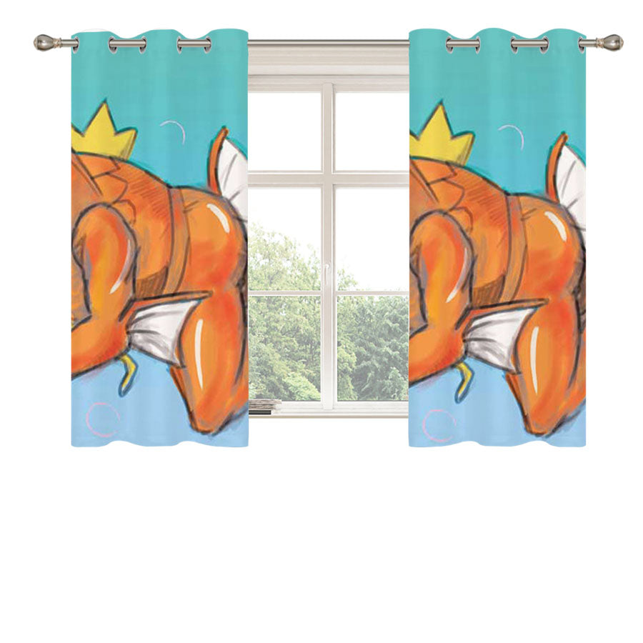 Pokemon Magikarp Sketch Peach Skin Window Curtains