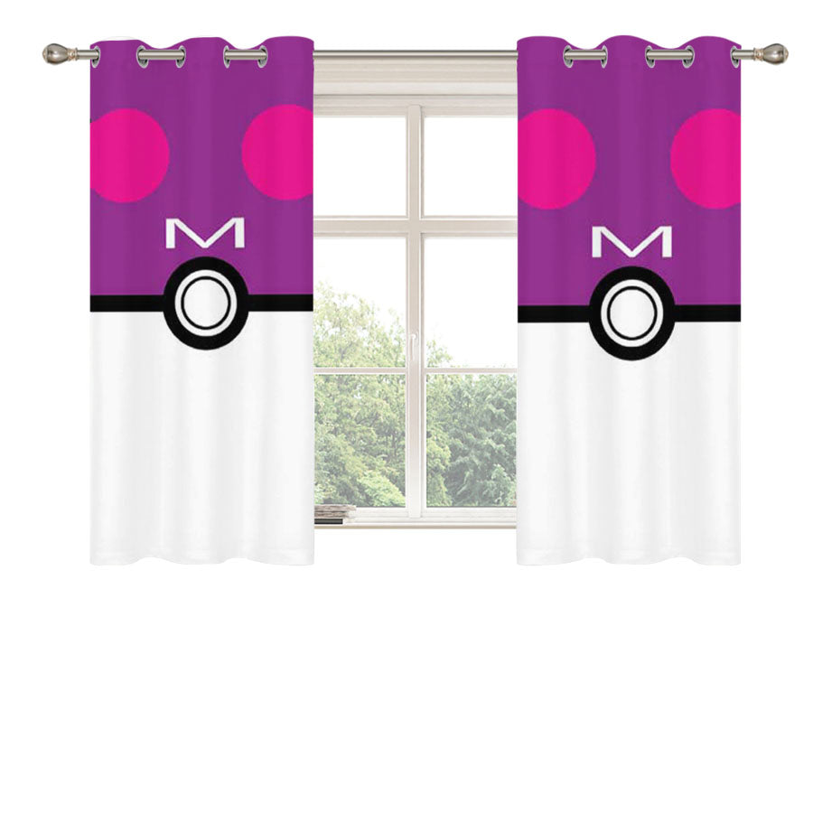 Pokemon Masterball Minimal Peach Skin Window Curtains