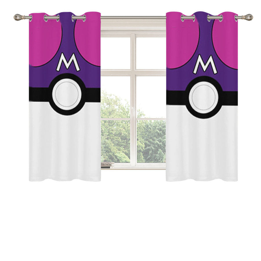 Pokemon Masterball Pokeball Peach Skin Window Curtains