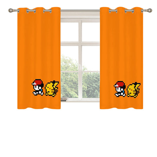 Pokemon Minimalist Pixel Art Peach Skin Window Curtains