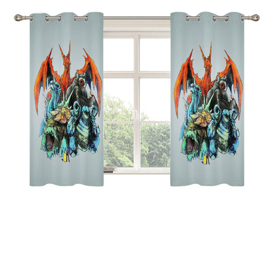 Pokemon Monsters Peach Skin Window Curtains