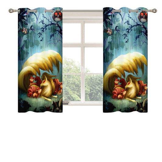 Pokemon Ninetales Peach Skin Window Curtains