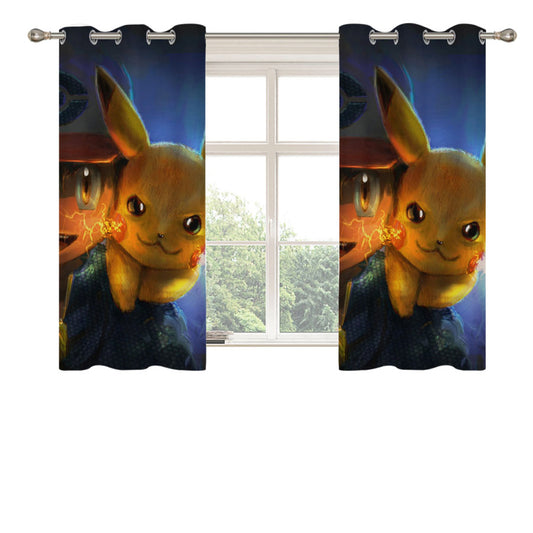Pokemon Pikachu Peach Skin Window Curtains