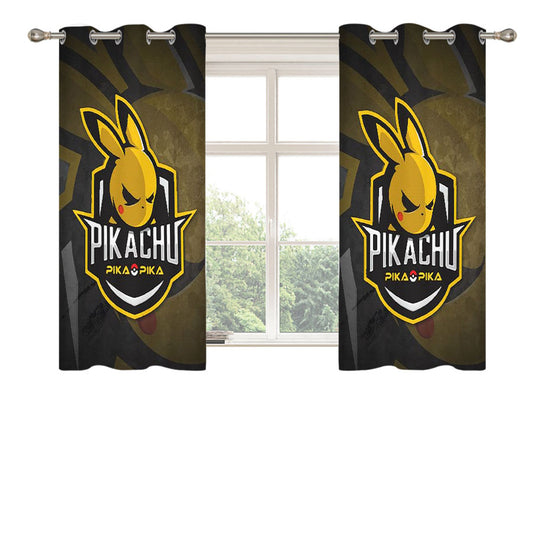 Pokemon Pikachu Pika Pika Peach Skin Window Curtains