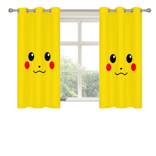 Pokemon Pikachu Vector Peach Skin Window Curtains