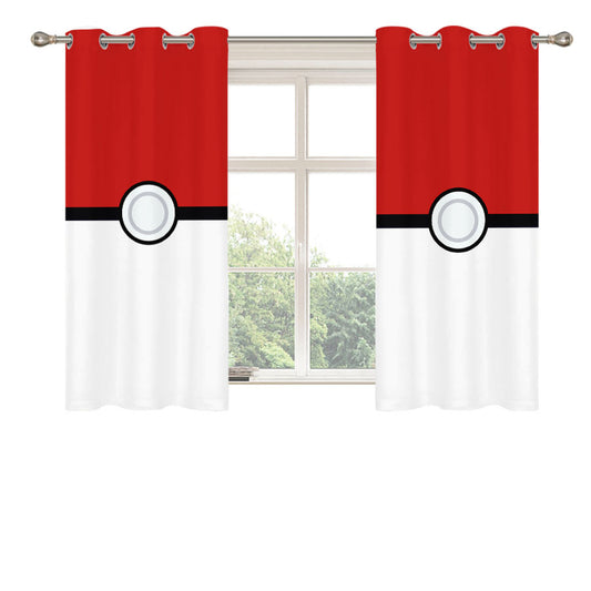Pokemon Pokeball Peach Skin Window Curtains