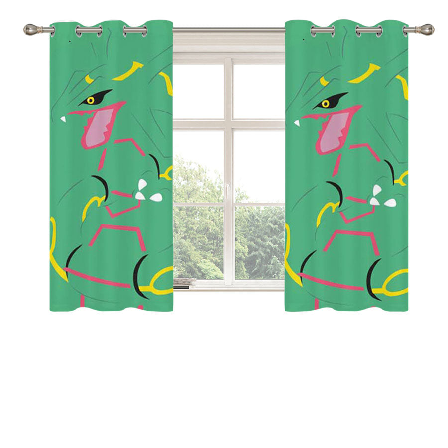 Pokemon Rayquaza Minimal Peach Skin Window Curtains