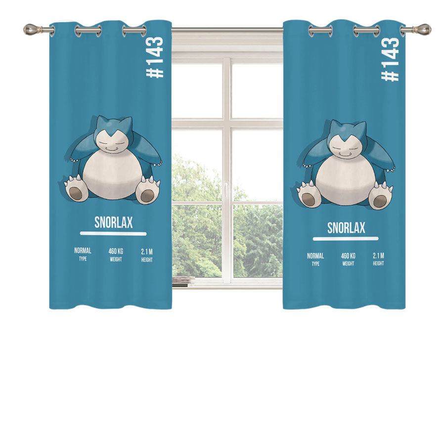 Pokemon Snorlax Peach Skin Window Curtains