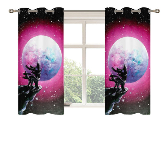 Pokemon Sylveon Under The Moon Art Peach Skin Window Curtains