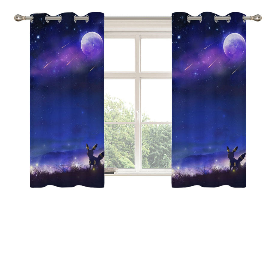Pokemon Umbreon Nightfall Peach Skin Window Curtains