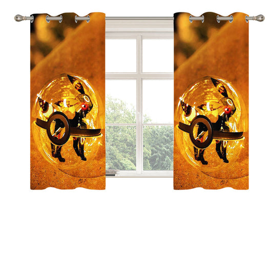 Pokemon Umbreon Pokebolas Canvas Peach Skin Window Curtains