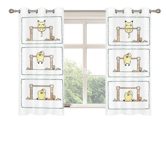 Pokemon Up And Down Peach Skin Window Curtains
