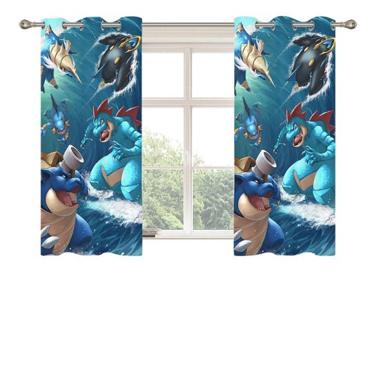 Pokemon Water Type Collections Peach Skin Window Curtains