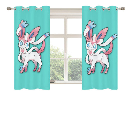 Pokemon X Y Sylveon Eevee Evolution Peach Skin Window Curtains