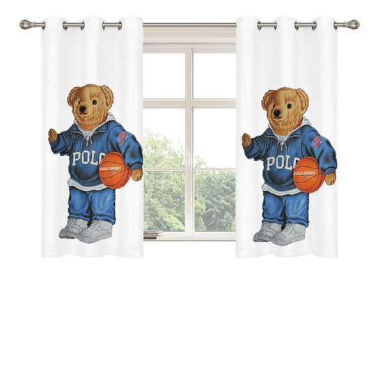Polo Bear Peach Skin Window Curtains