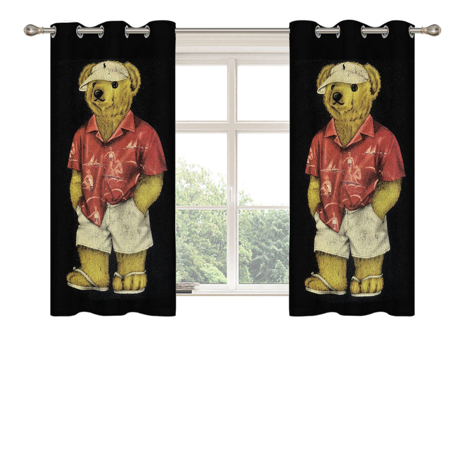 Polo Bear Beach Shirt Peach Skin Window Curtains