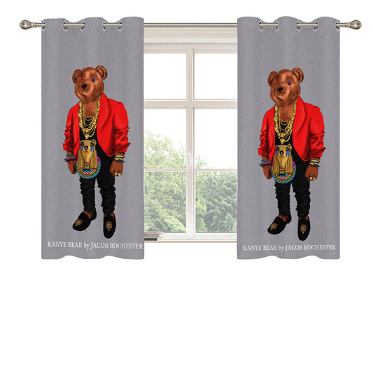 Polo Bear Kanye Bear Style Rapper Peach Skin Window Curtains