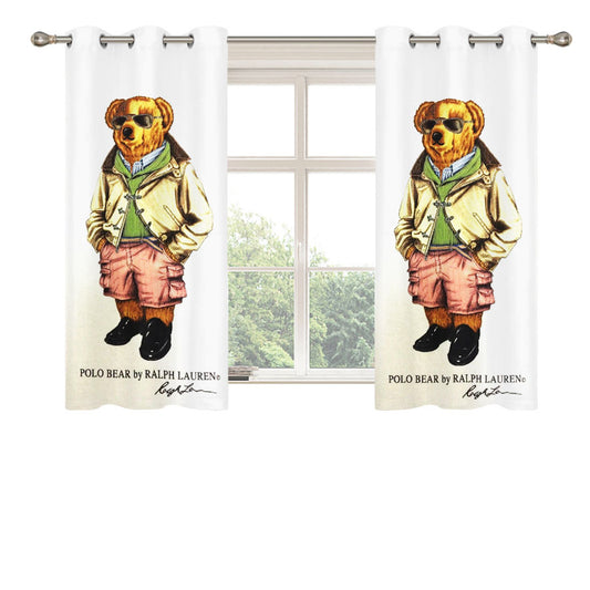 Polo Bear Ralph Lauren Rare Good Peach Skin Window Curtains