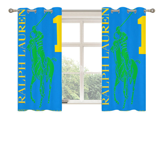 Polo Ralph Lauren Big Pony 1 Blue Parfume Peach Skin Window Curtains